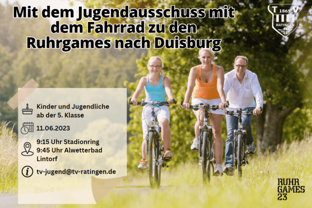 Drei Personen fahren mit Fahrr&auml;dern auf einem Weg, umgeben von B&auml;umen, deutlich sichtbar f&uuml;r ein Gemeinschaftsprojekt.