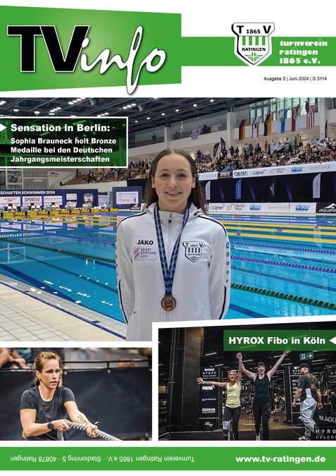 Portr&auml;t von Sophia Brauneck mit Bronze-Medaille, vor einem Schwimmbecken w&auml;hrend der Deutschen Jahrgangsmeisterschaften.