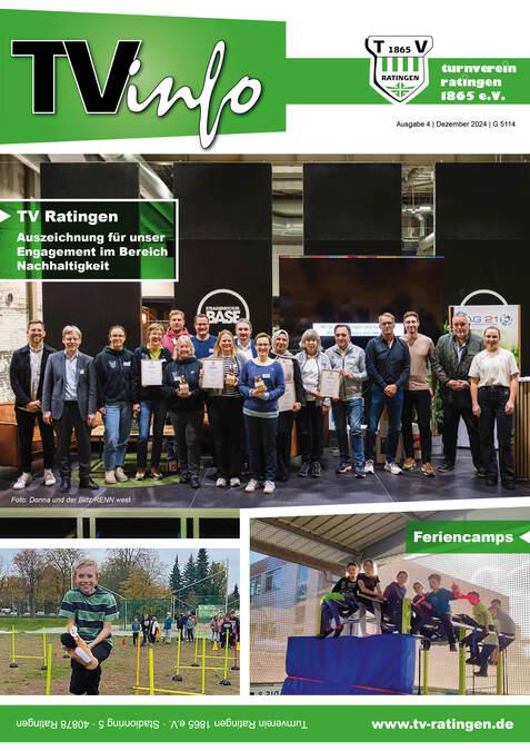 Gruppenaufnahme von Personen mit Urkunden bei Preisverleihung f&uuml;r nachhaltiges Engagement in der Turnvereinigung Ratingen.